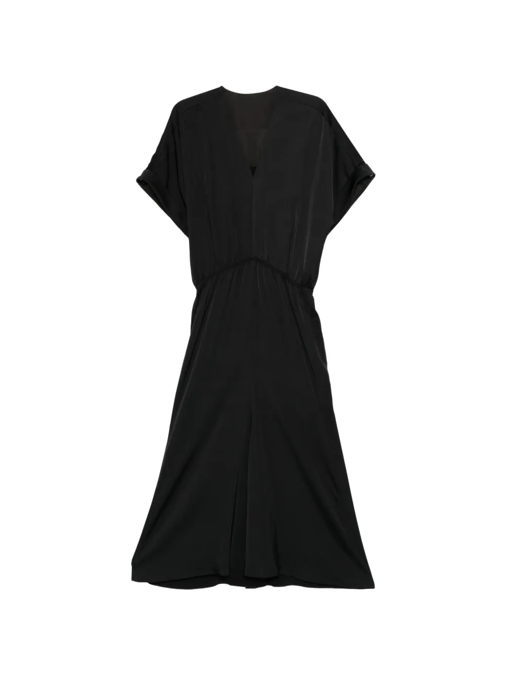 LESS Abito svasato con scollo a V - Nero