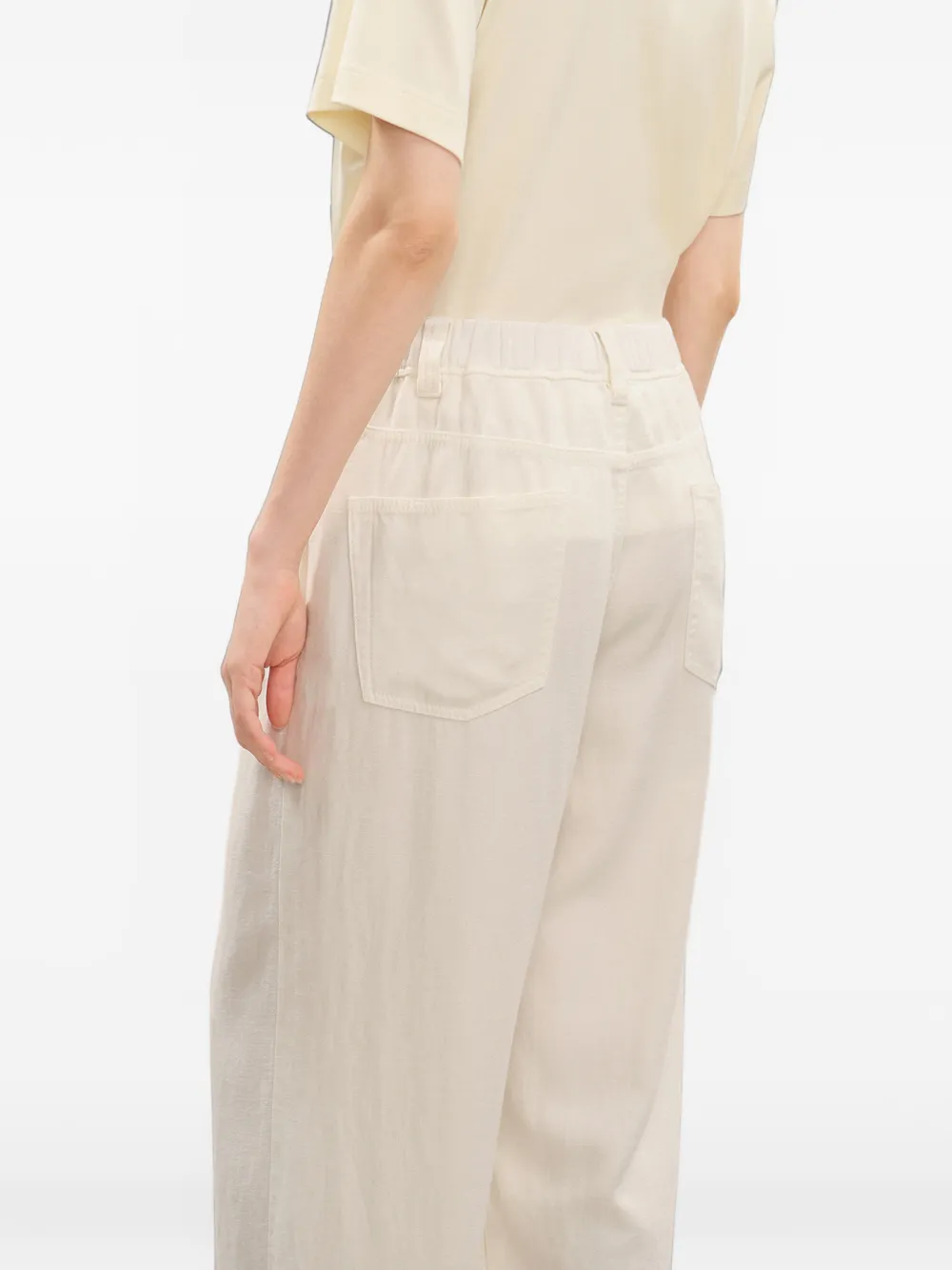 LESS Straight broek met trekkoord Beige