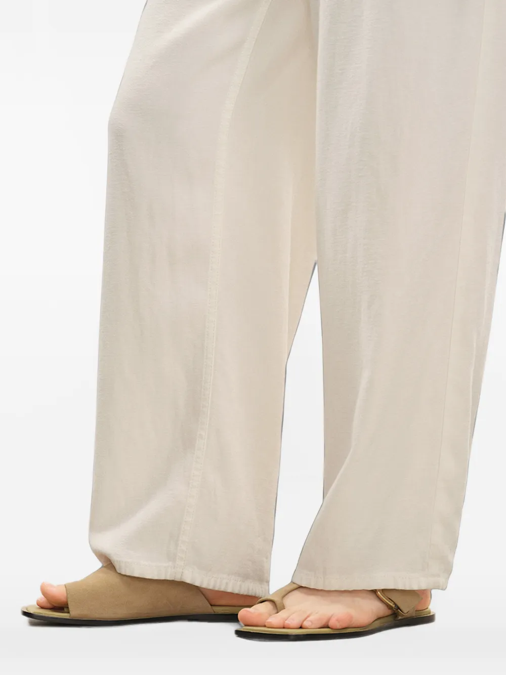 LESS Straight broek met trekkoord Beige