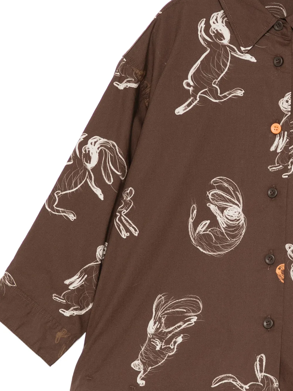  Jnby By Jnby Oversized Rabbit Blouse - Brown 