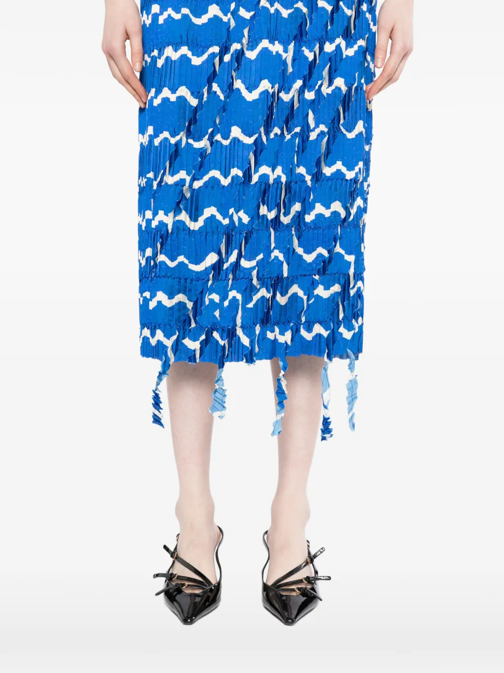JNBY Plooirok met franje Blauw
