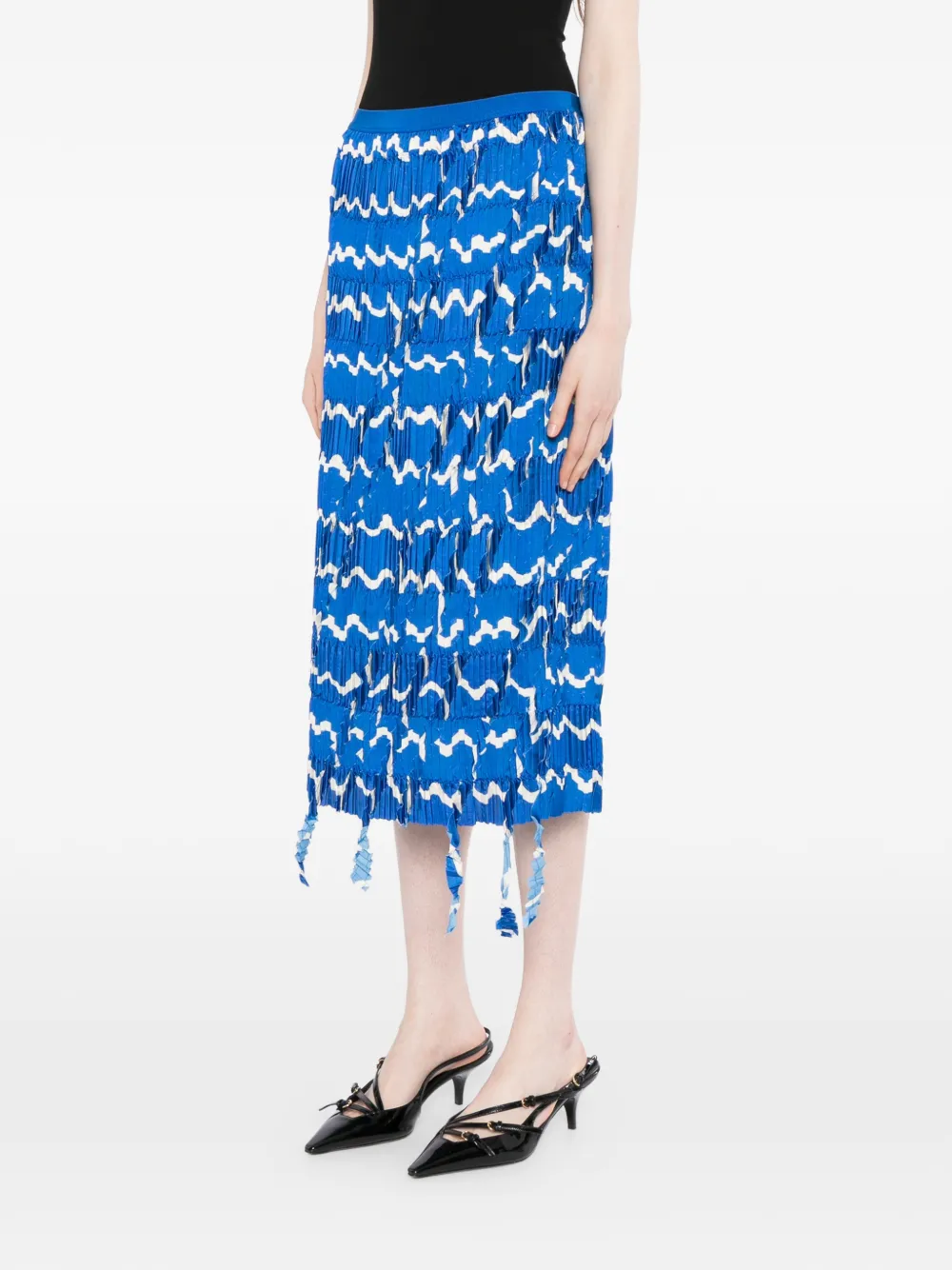 JNBY Plooirok met franje Blauw