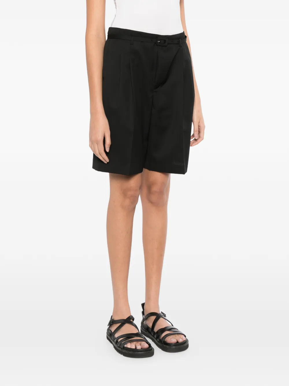  Less Belted Tailored Shorts - Black 