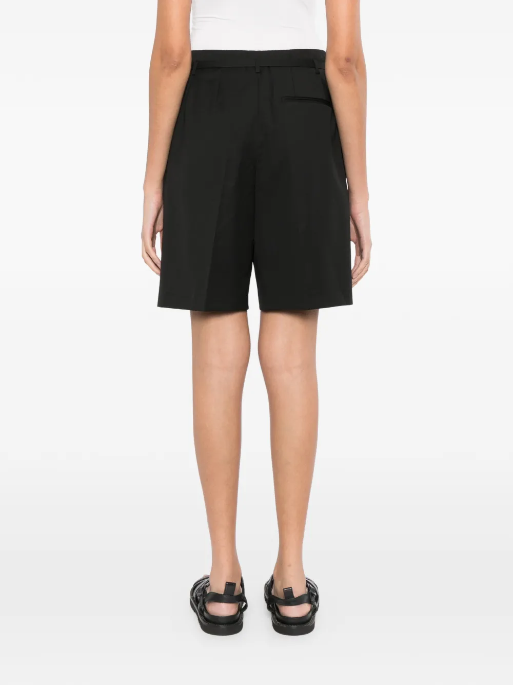 LESS Shorts met riem Zwart
