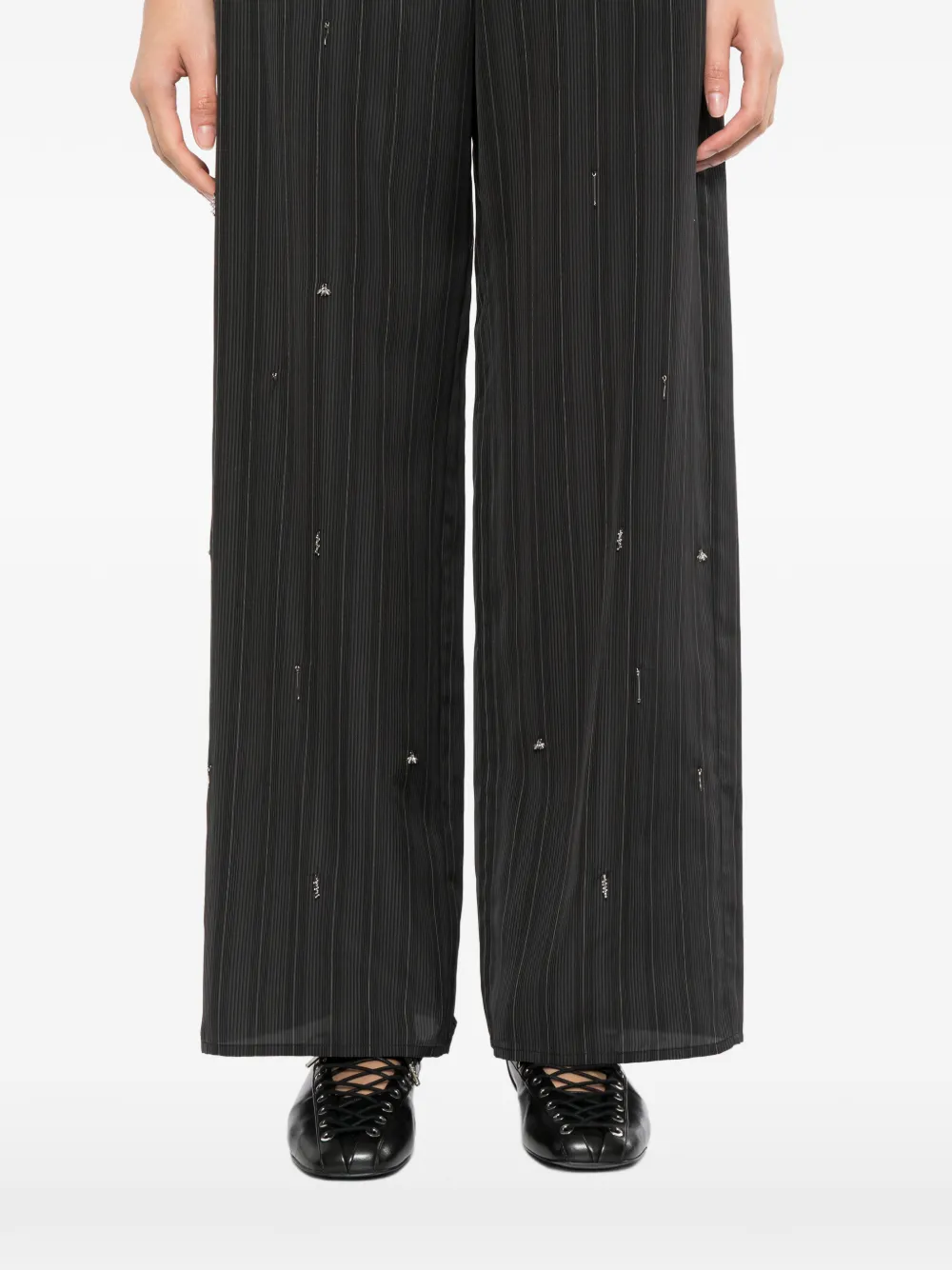 JNBY Broek met toelopende pijpen en kralen Grijs