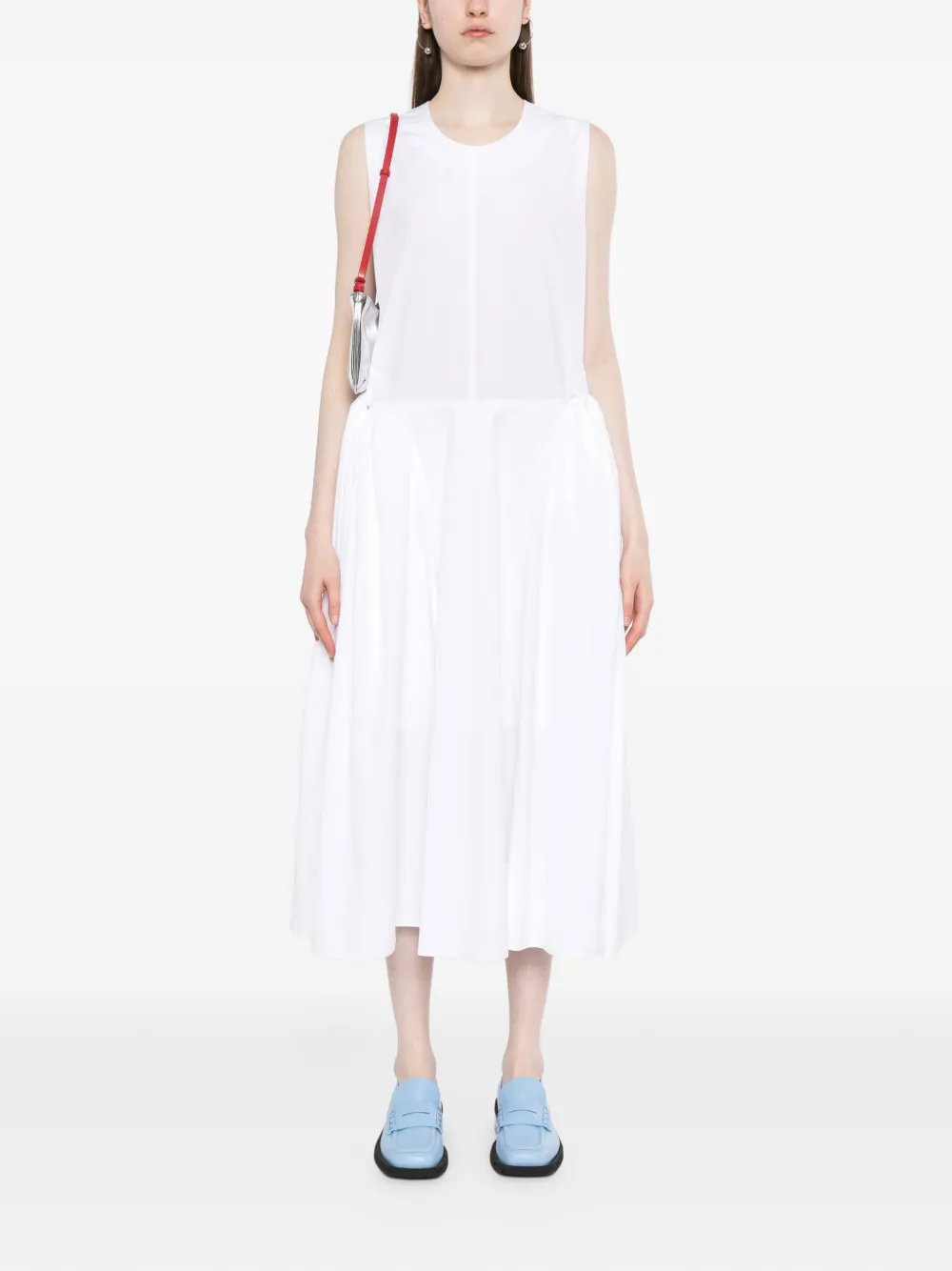 JNBY Mouwloze jurk met geknoopt detail Wit