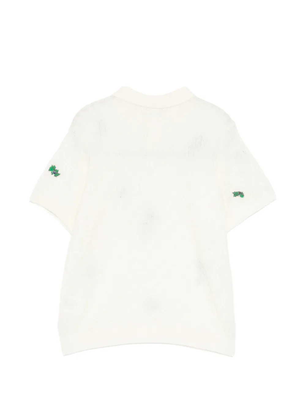 Floral-Motif Polo Top