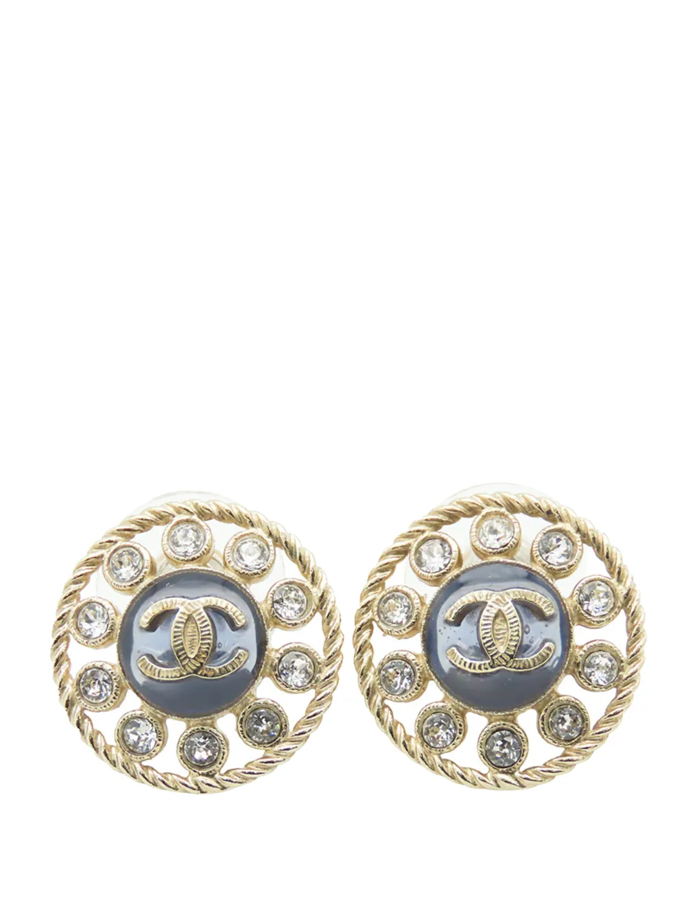 CHANEL Pre-Owned 2016 CC Gold Plated Resin Rhinestone Earrings costume earrings - Oro