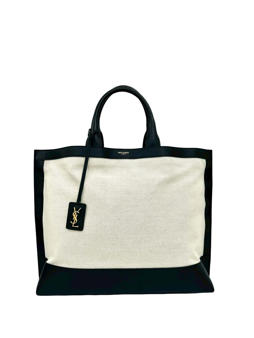 Saint Laurent Pre-Owned 2013-2026 Canvas and Leather Cabas tote bag - Nero