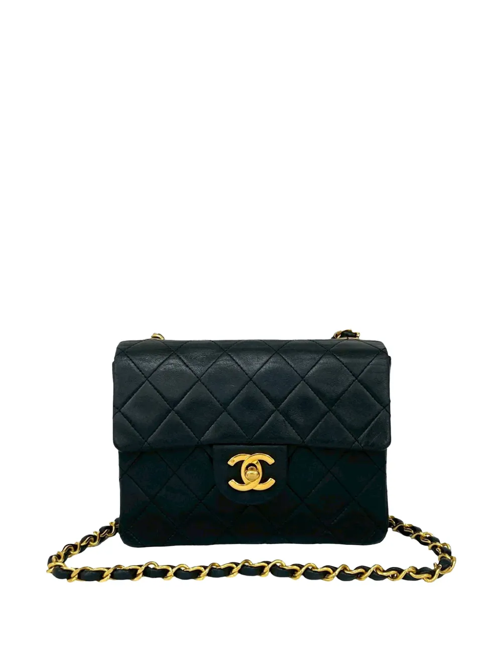 CHANEL Pre-Owned 1986-1988 Mini Square Classic Lambskin Single Flap handbag - Nero