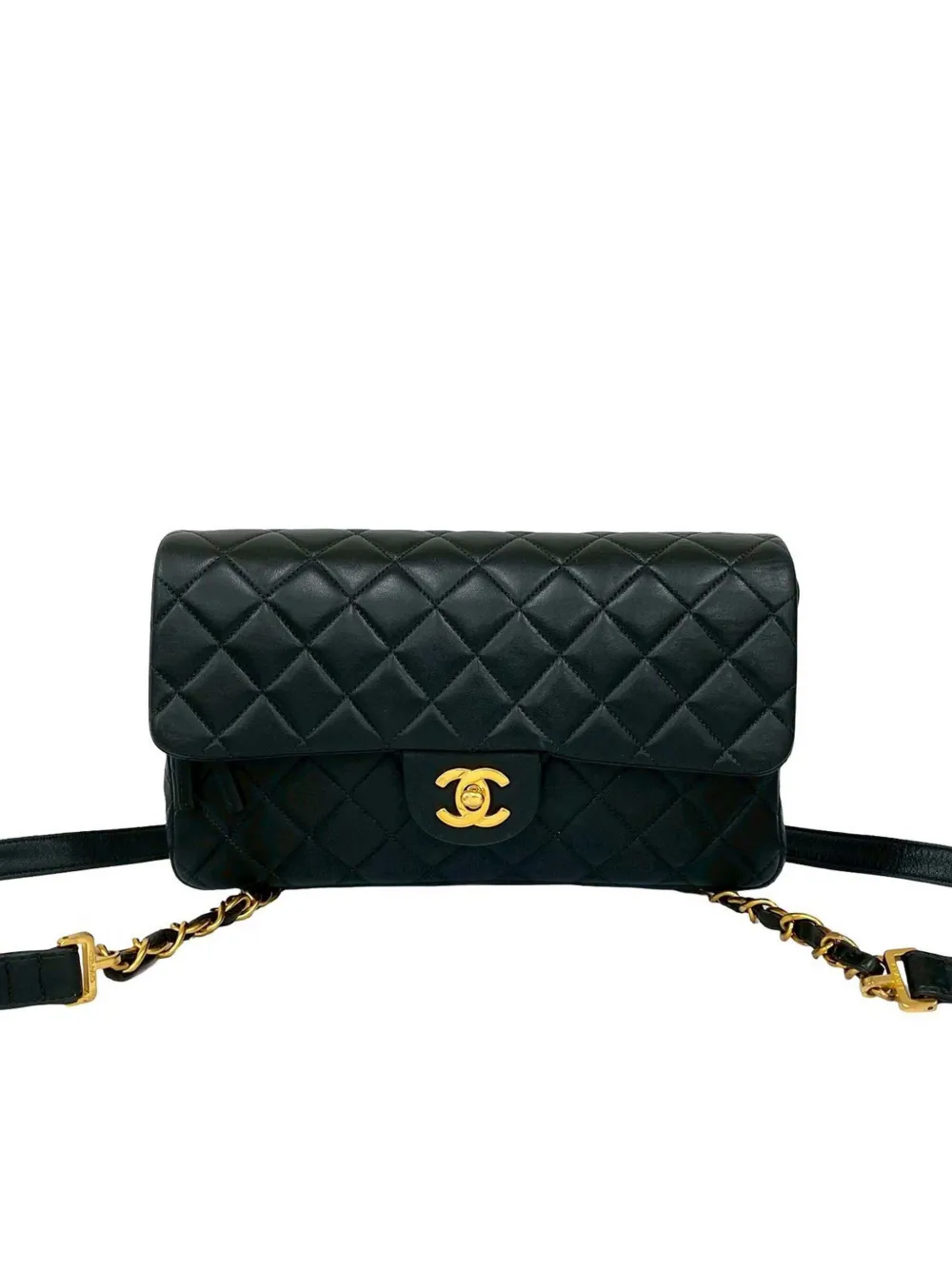 CHANEL Pre-Owned 1996-1997 Medium Quilted Lambskin Flap backpack - Nero