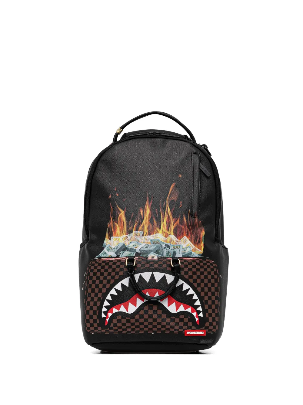 Sprayground Check-pattern Backpack In Black