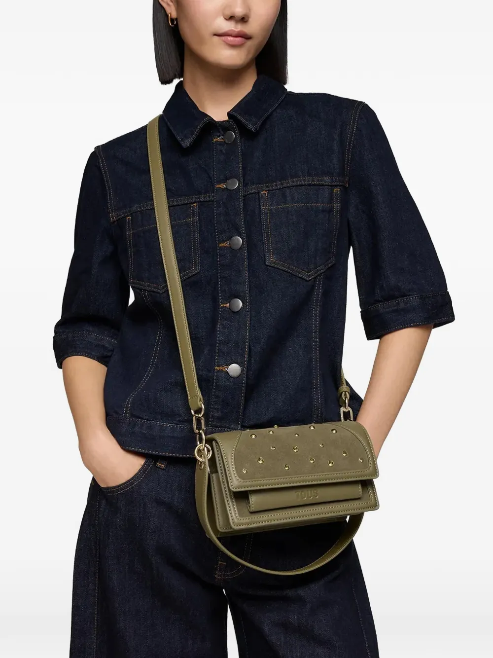 Tous Audree Strass Cross Body Bag - Green 