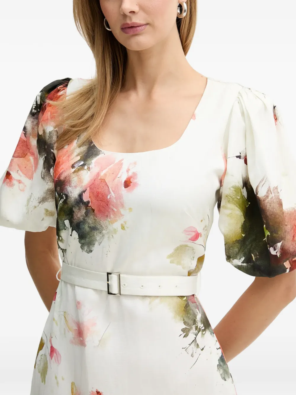 Silvian Heach Midi-jurk met bloemenprint Wit