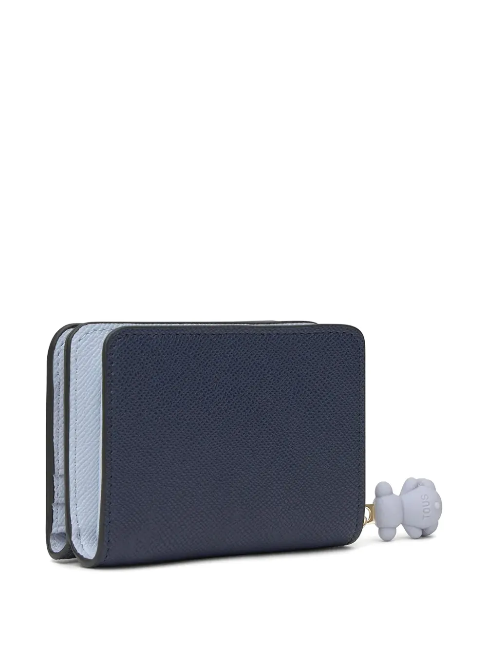  Tous Medium Doble Audree Bear-charm Embossed Wallet - Blue 