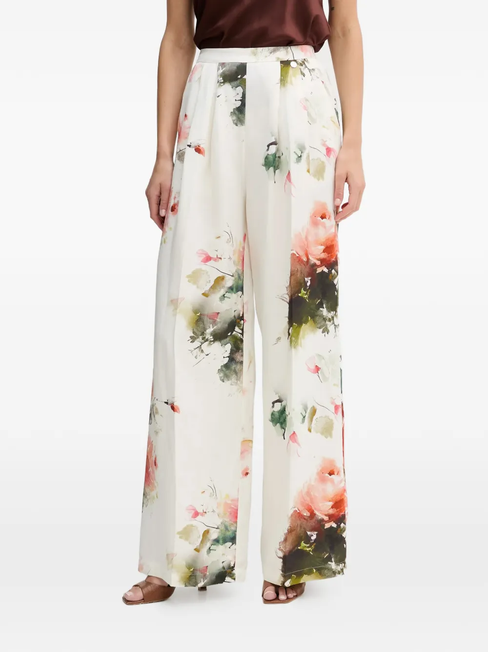 Silvian Heach floral palazzo pants - Bianco