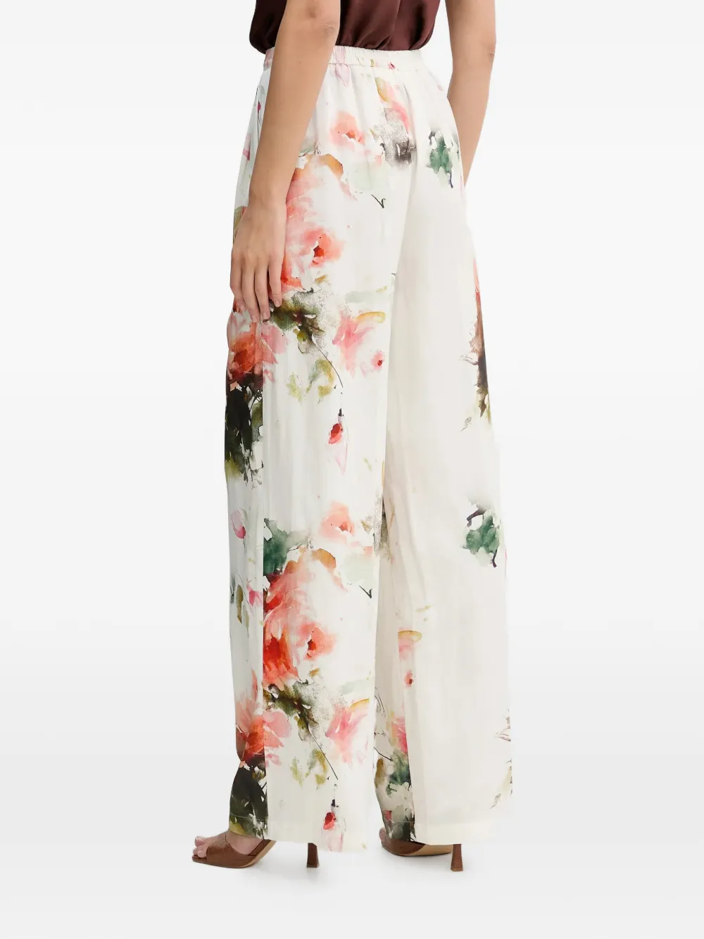  Silvian Heach Floral Palazzo Pants - White 