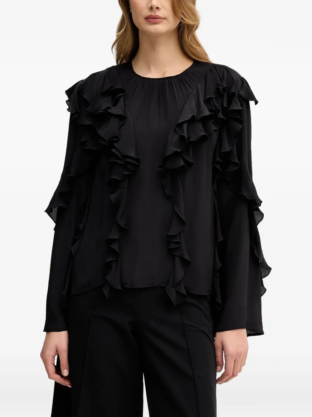 Sisley ruffled blouse - Nero