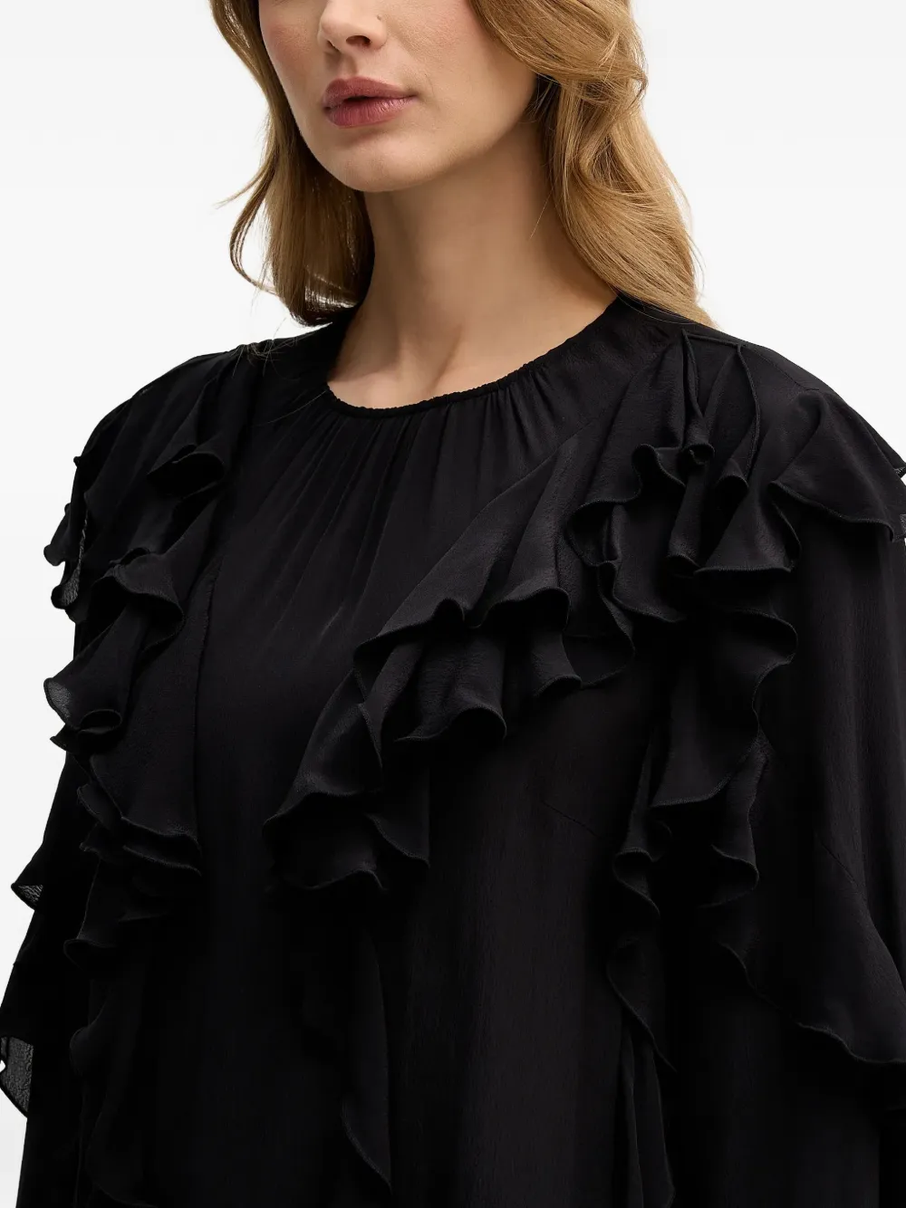 Sisley Shirt met ruches Zwart