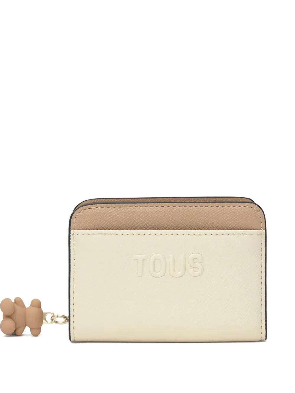 TOUS medium Doble Audree bear-charm zip wallet - Toni neutri