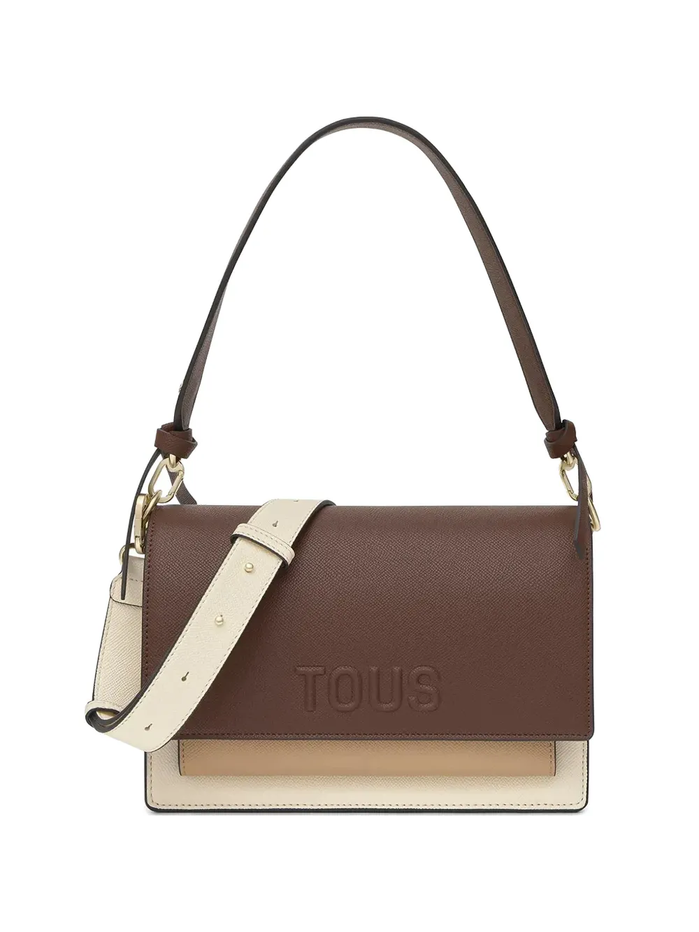 TOUS embossed satchel cross body bag - Marrone
