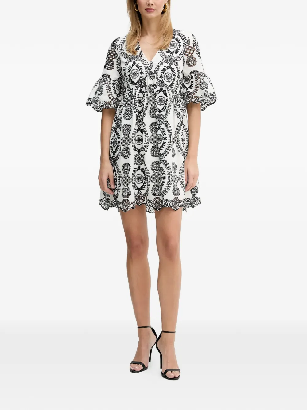  Silvian Heach Geometric-pattern Mini Dress - White 