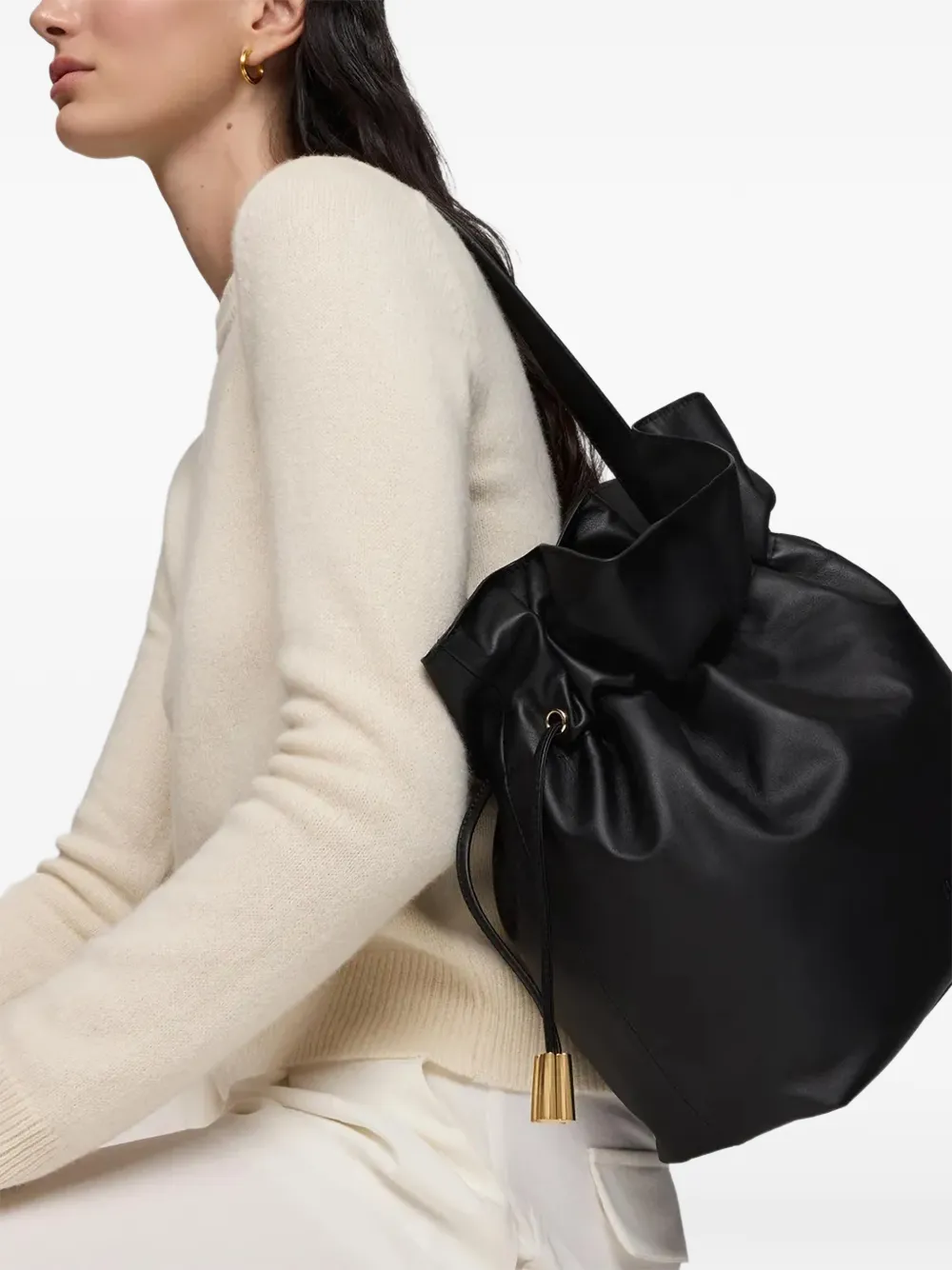  Tous Drawstring Bucket Bag - Black 
