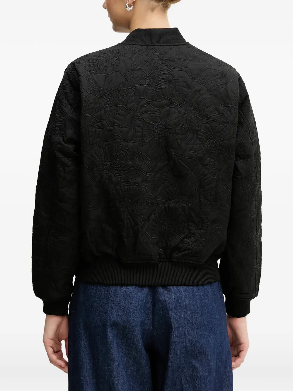  Sisley Floral Quilted Jacket - Black 