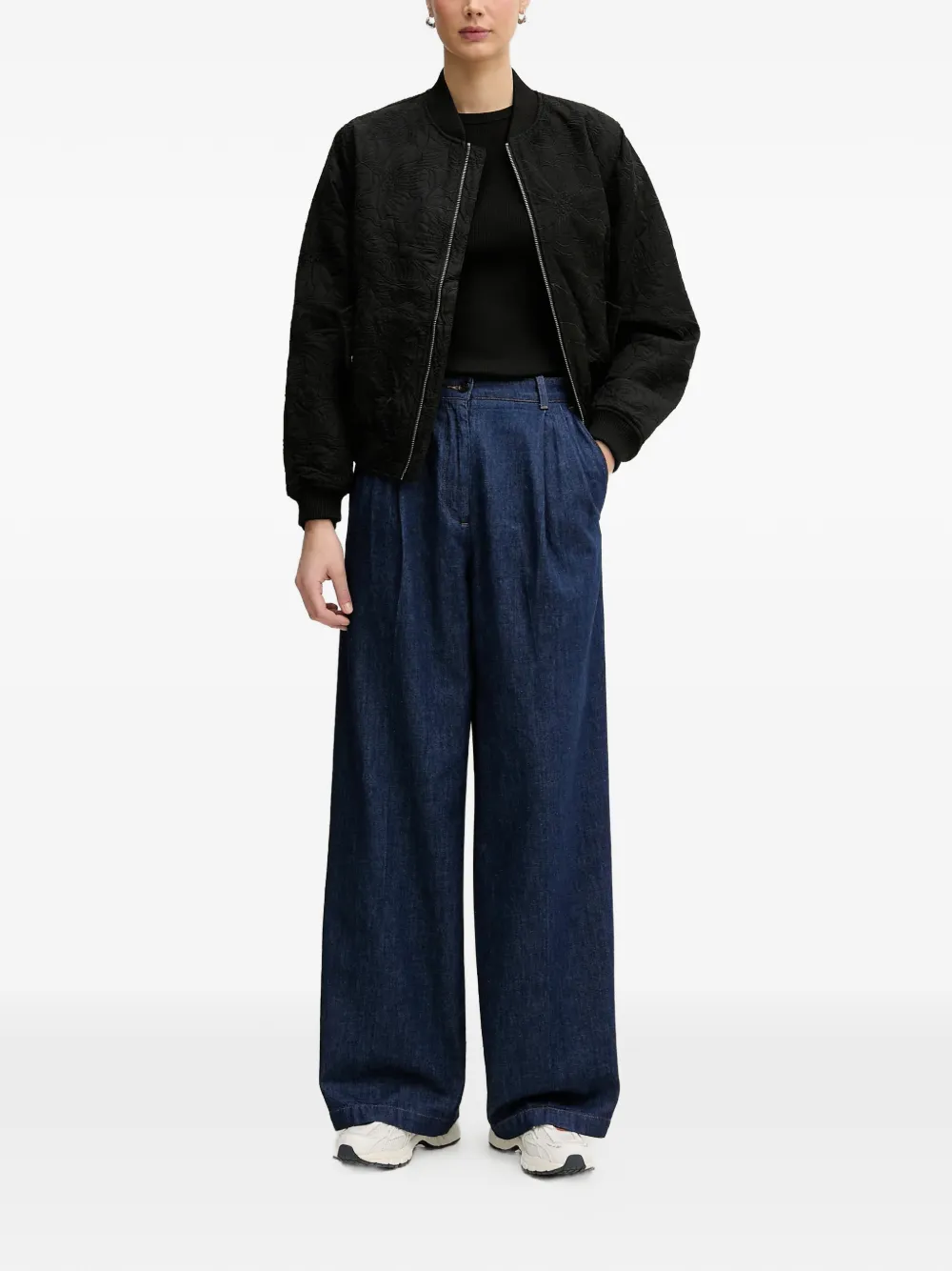  Sisley Floral Quilted Jacket - Black 