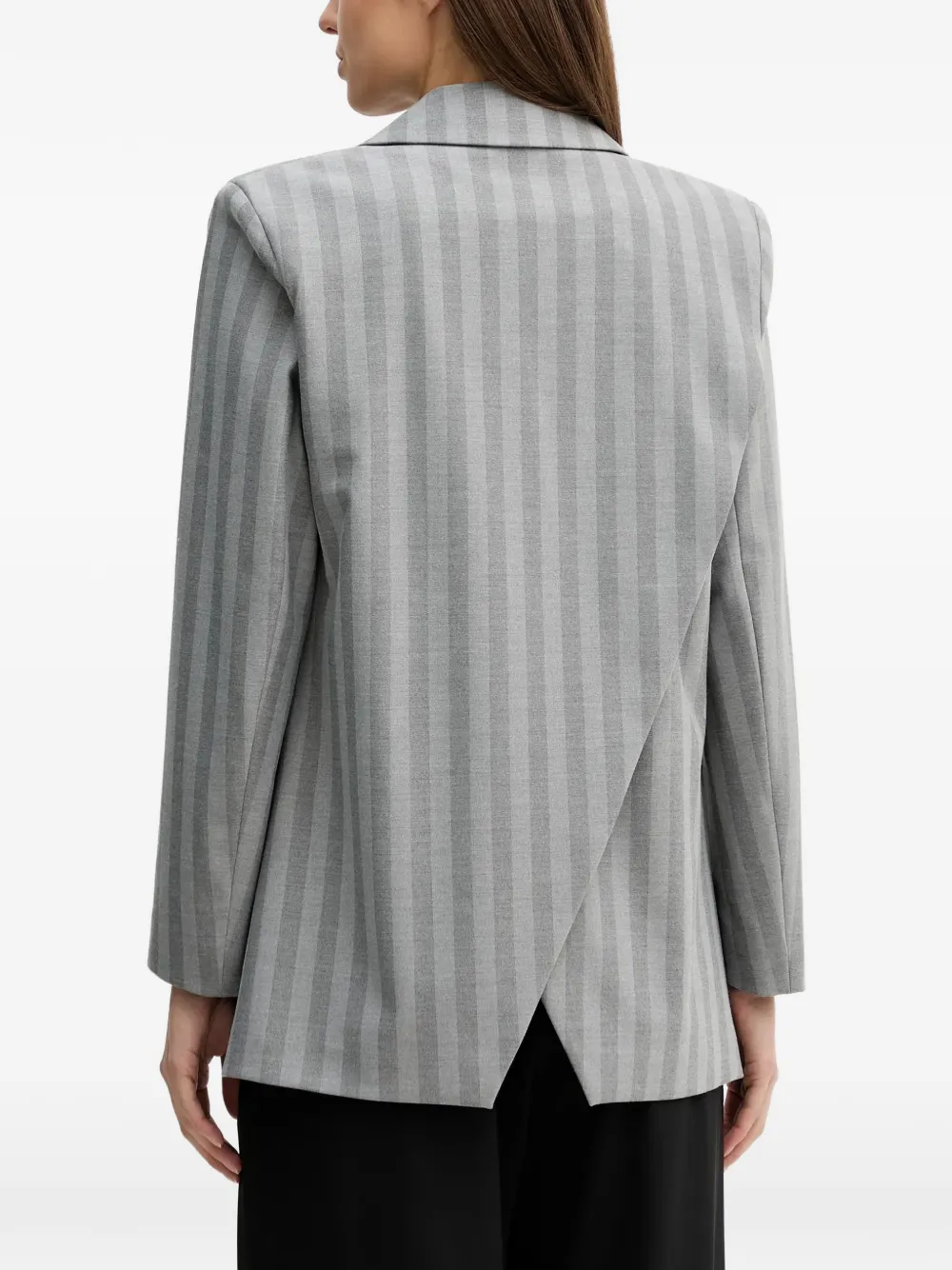 Sisley Gestreepte blazer met dubbele rij knopen Grijs