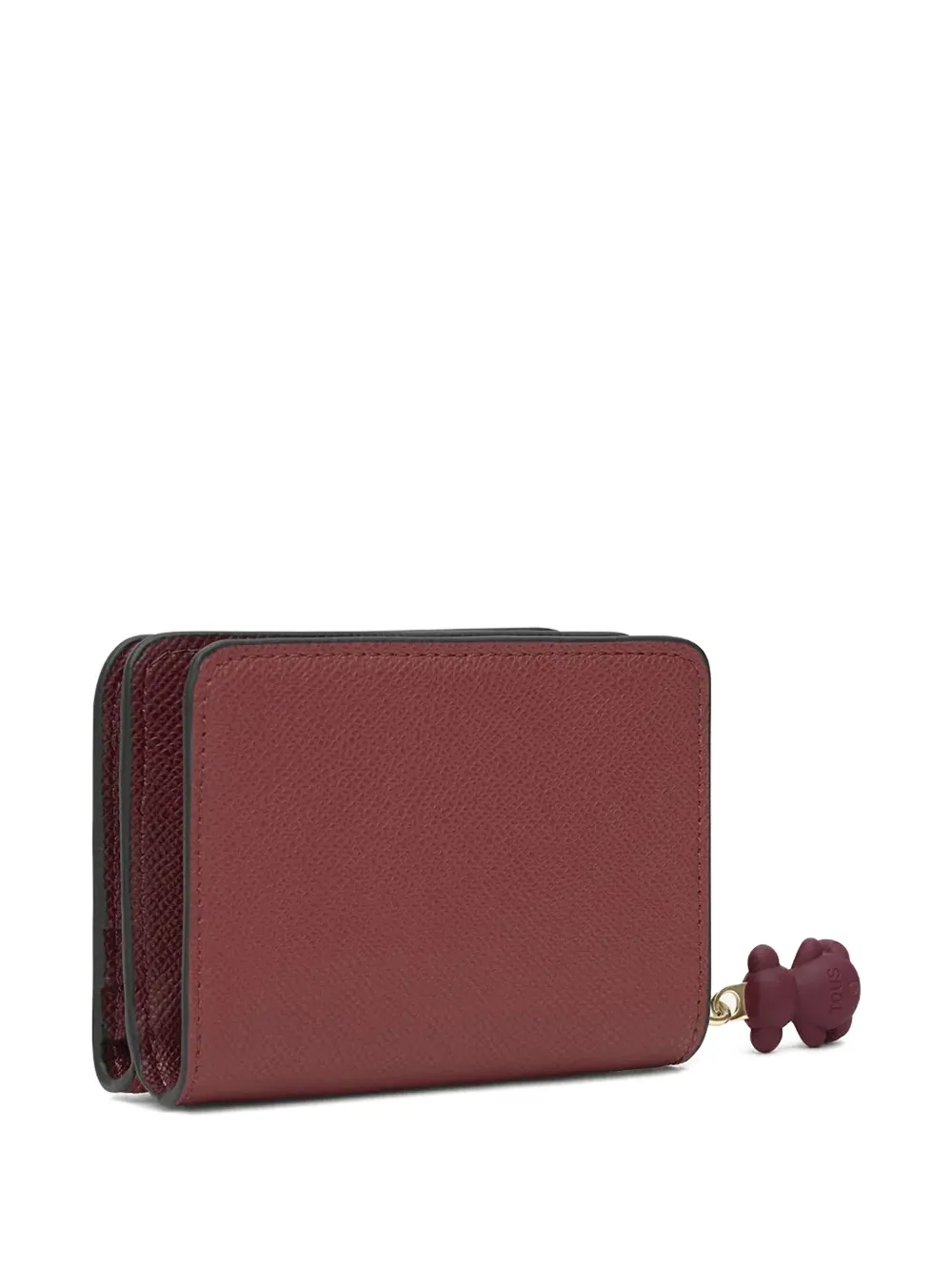  Tous Medium Doble Audree Bear-charm Embossed Wallet - Red 