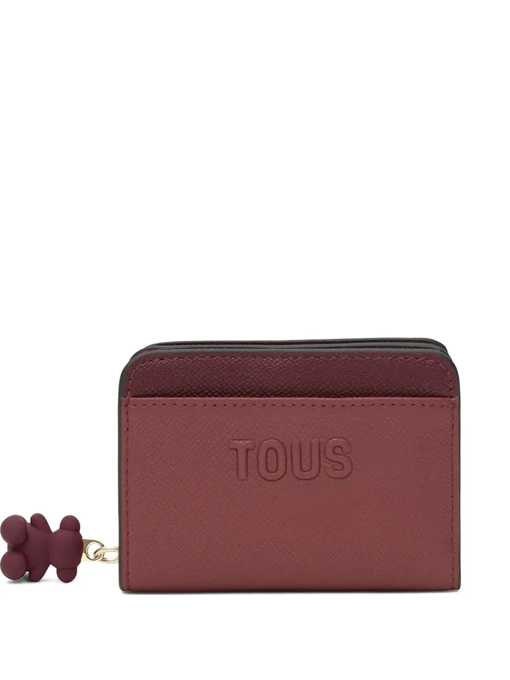 TOUS medium Doble Audree bear-charm embossed wallet - Rosso