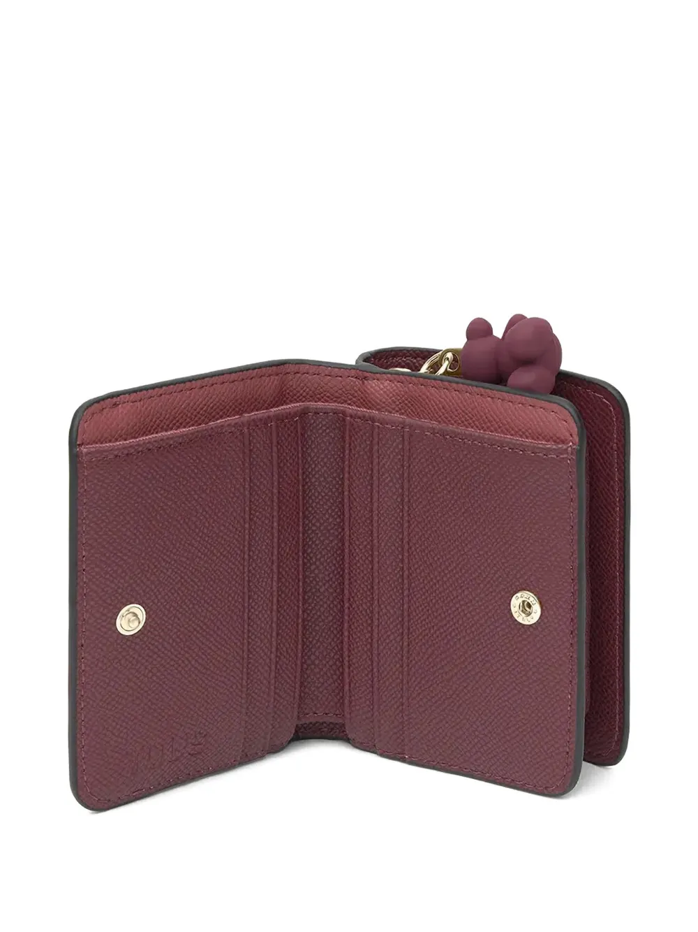  Tous Medium Doble Audree Bear-charm Embossed Wallet - Red 