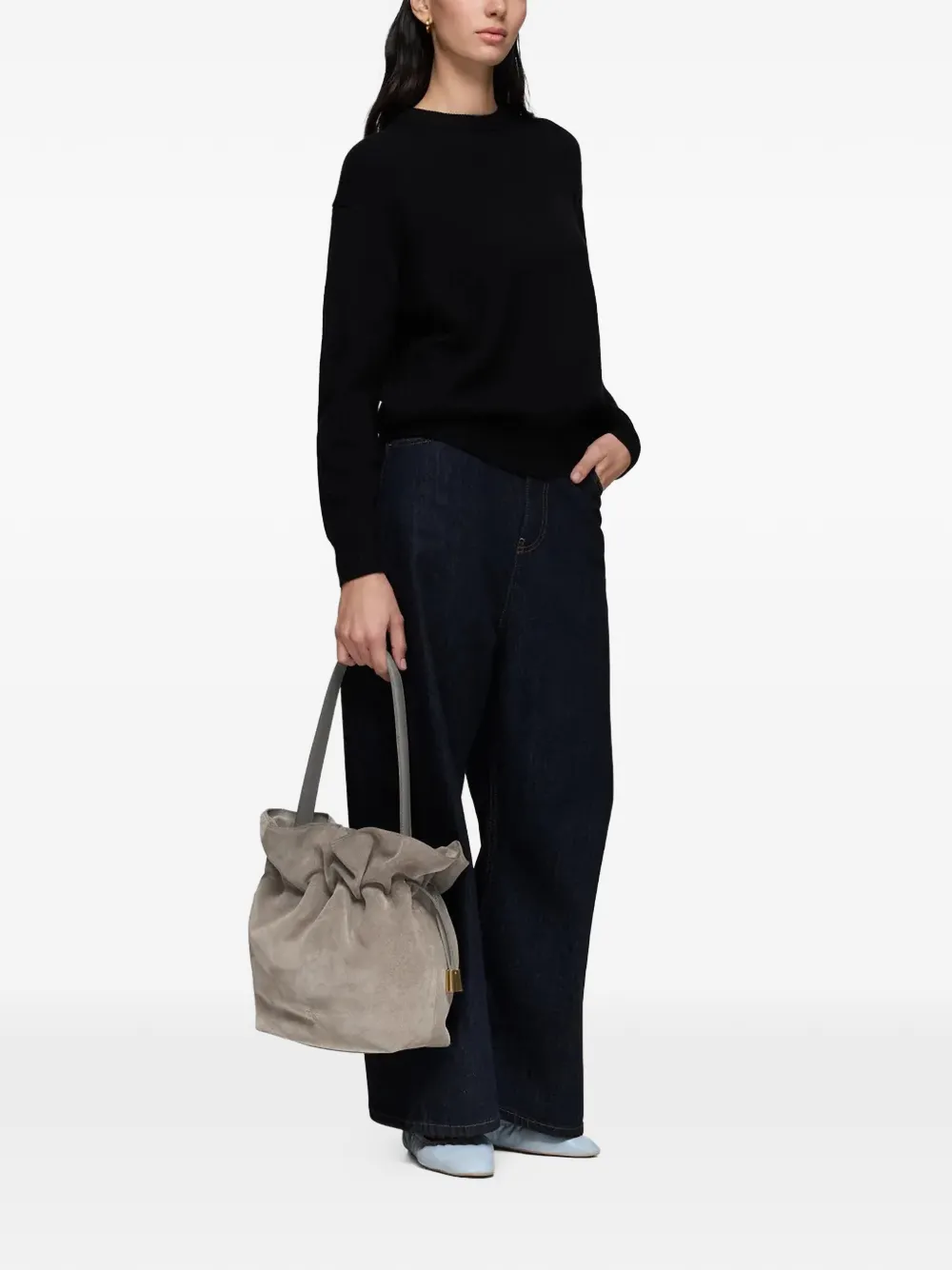  Tous Suede Bucket Bag - Grey 