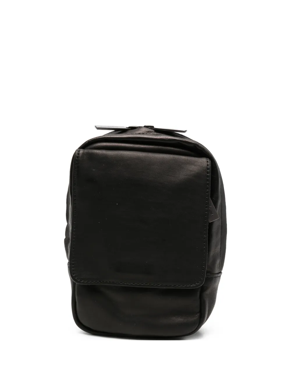 Yohji Yamamoto Scratch leather messenger bag - Nero