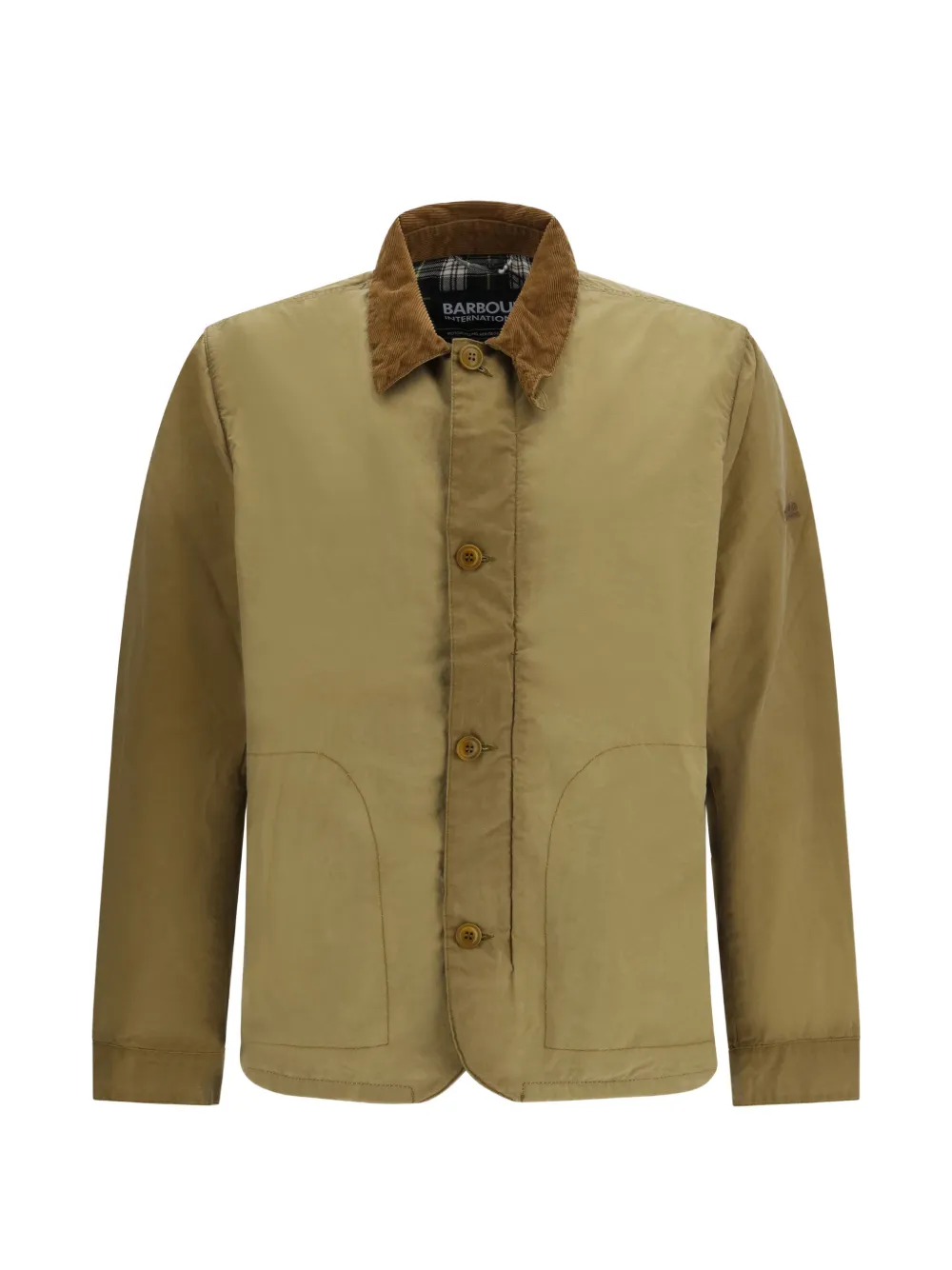 Barbour International Troon corduroy-collar cotton jacket - Verde