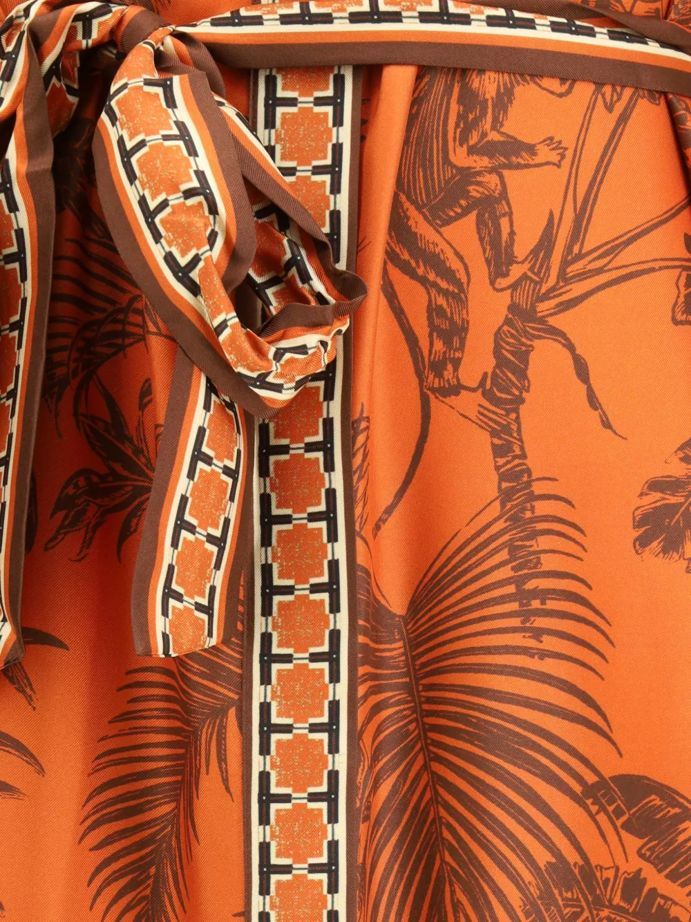 ALEMAIS Midi-jurk met ceintuur Oranje