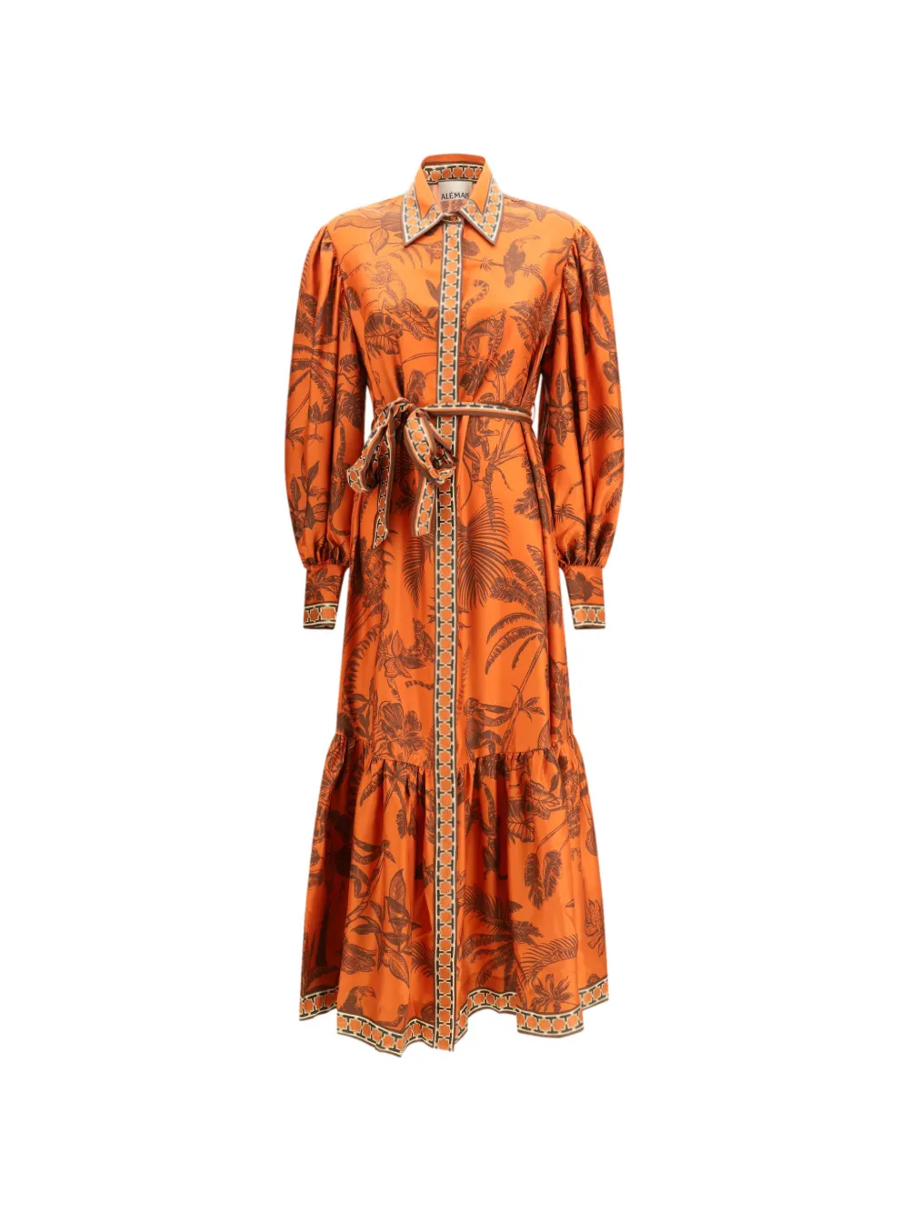 ALEMAIS belt-detail midi dress - Arancione