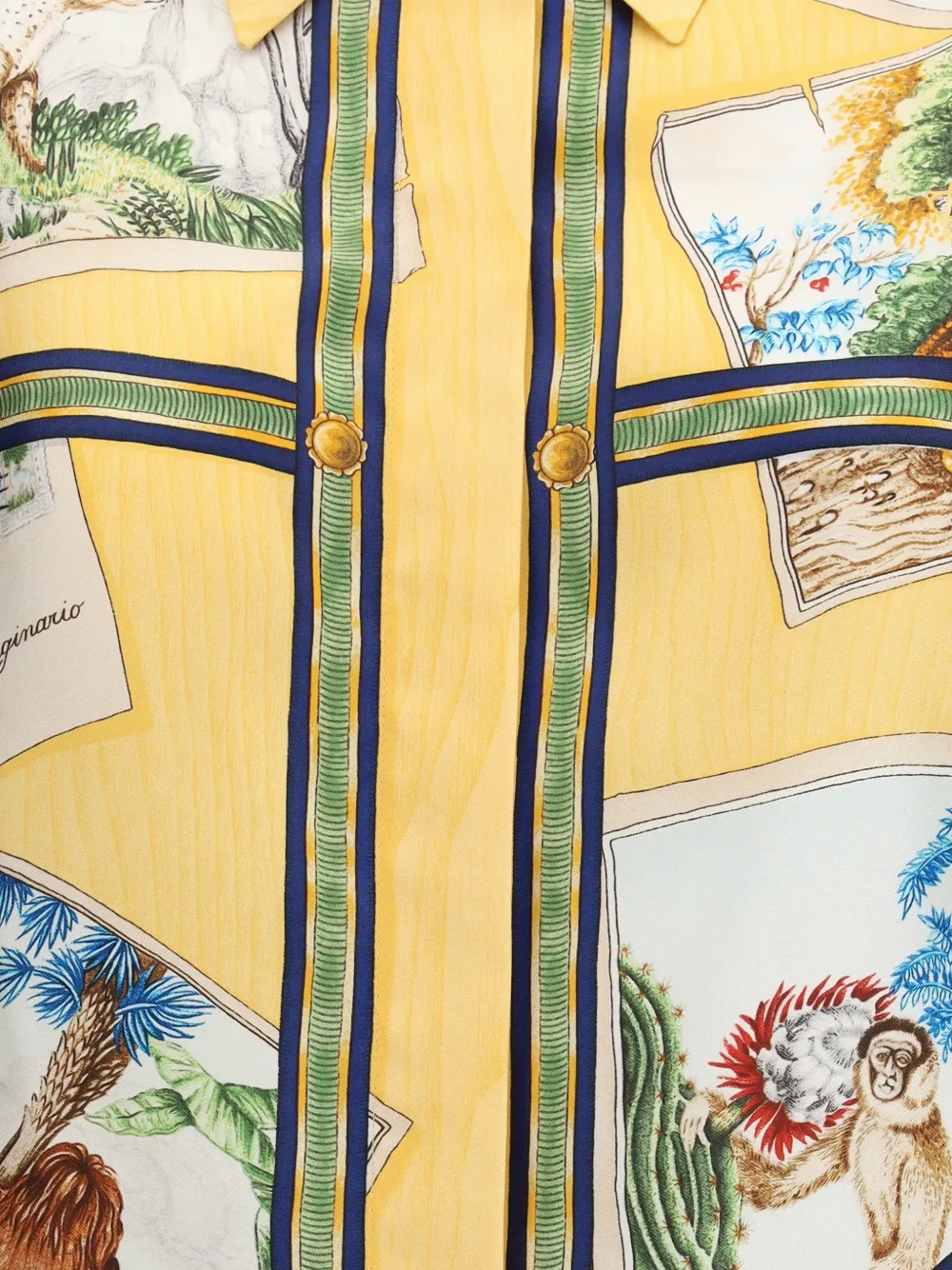 Gucci Bicolor Silk Pattern Shirt In Multi