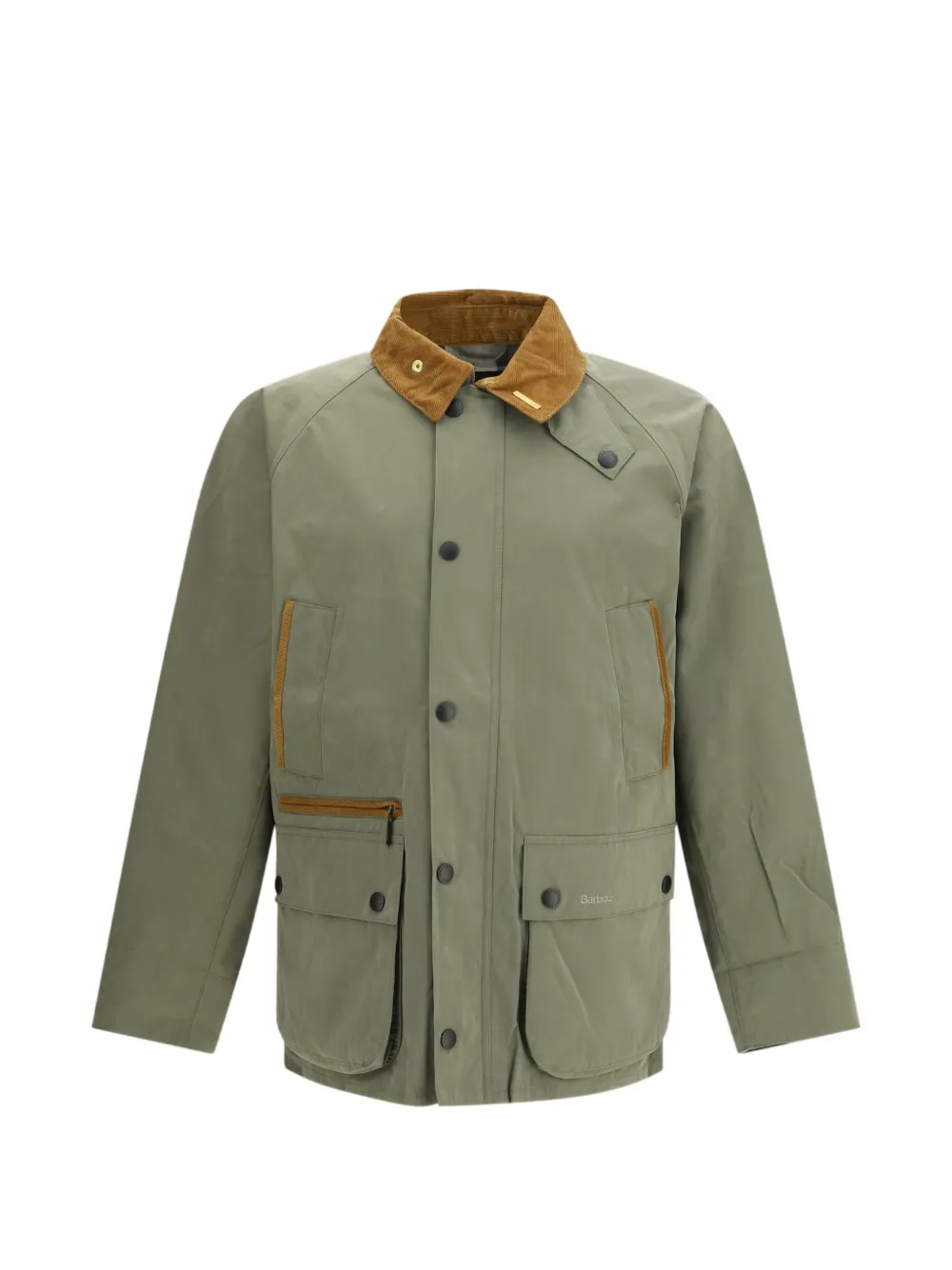 Barbour button corduroy-collar jacket - Grün