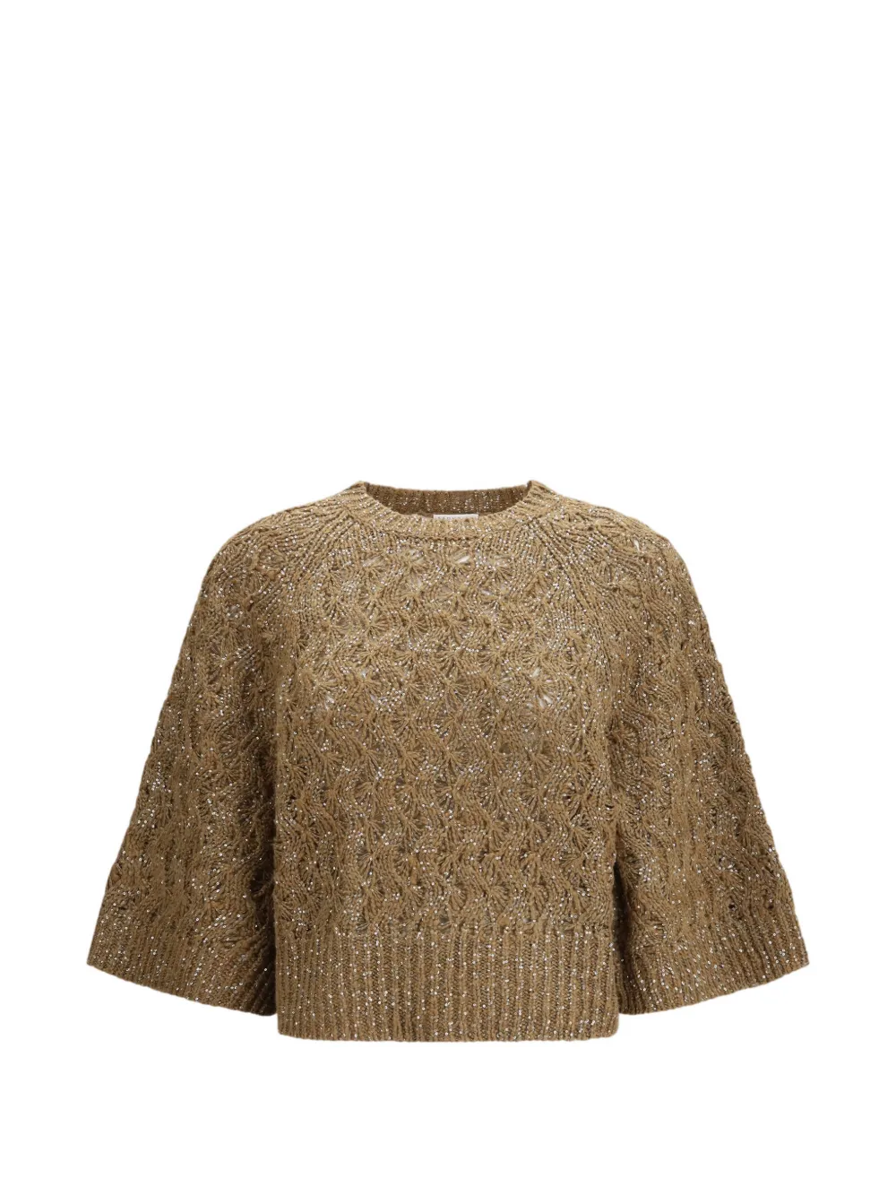 Brunello Cucinelli open-stitch sweater - Marrone
