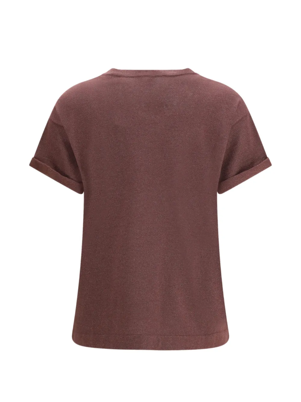 Brunello Cucinelli T-shirt met opgerolde mouwen Bruin