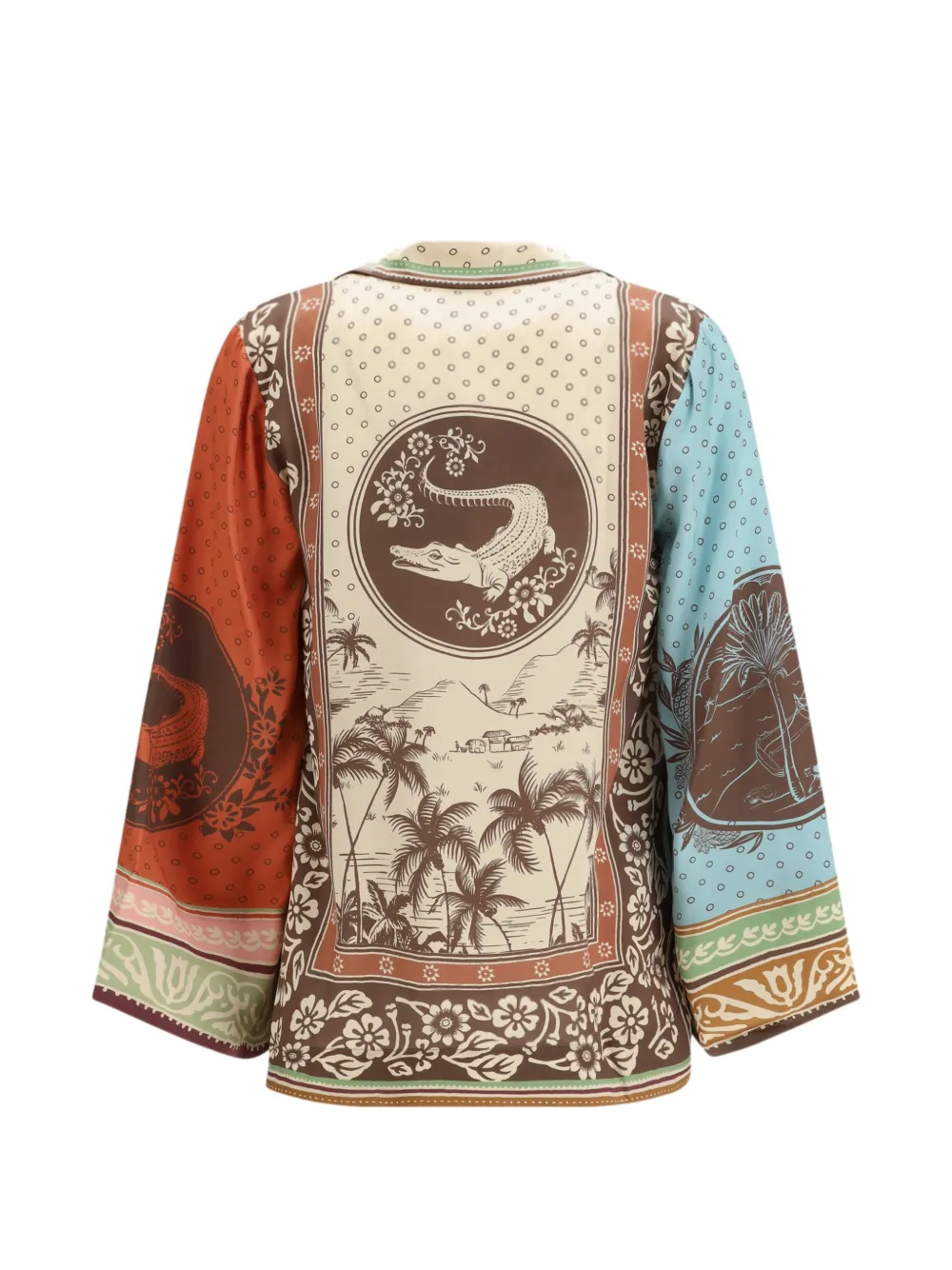 ALEMAIS Alberta blouse met grafische print Beige