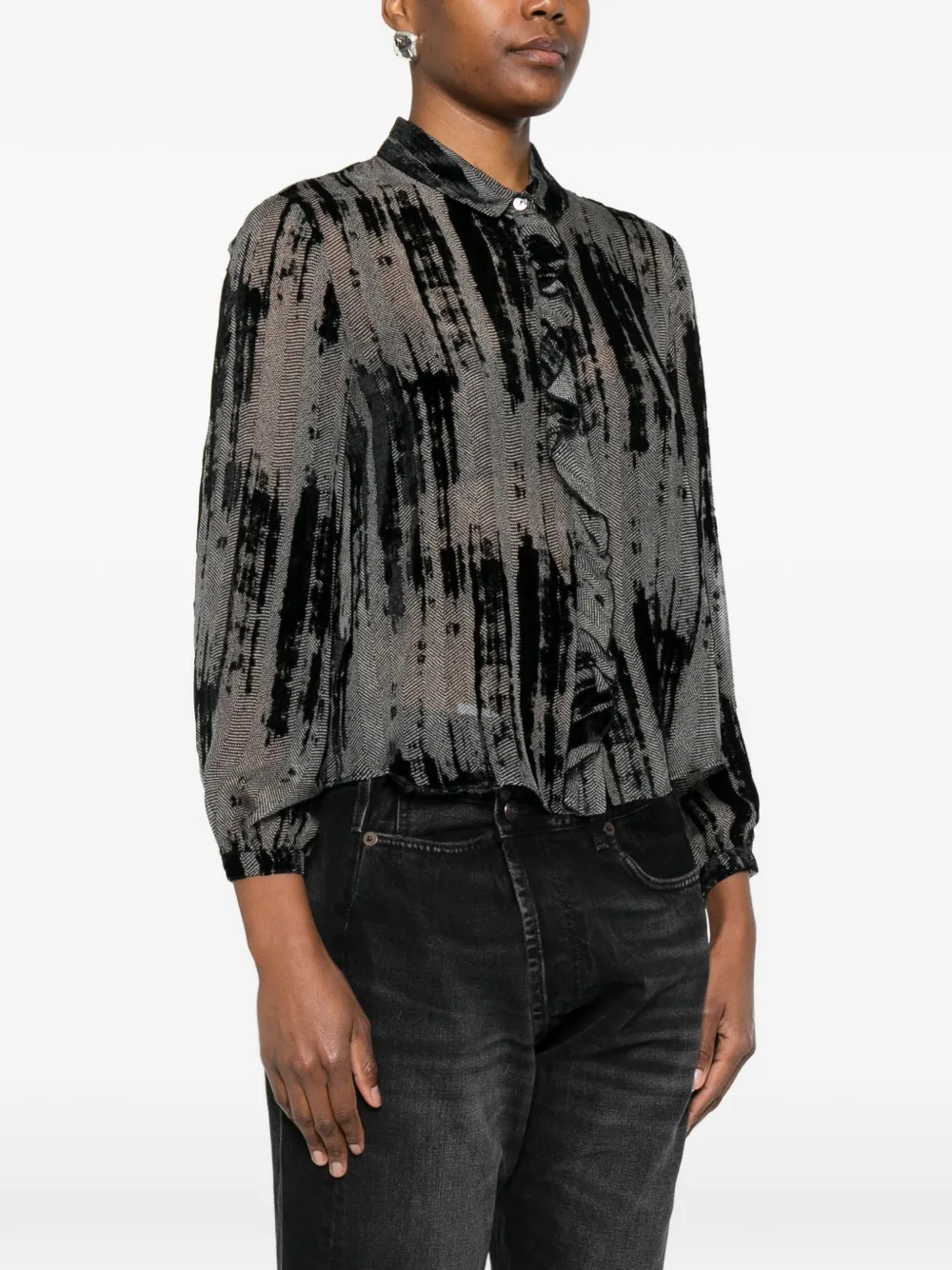  R13 Ruffled Shirt - Black 