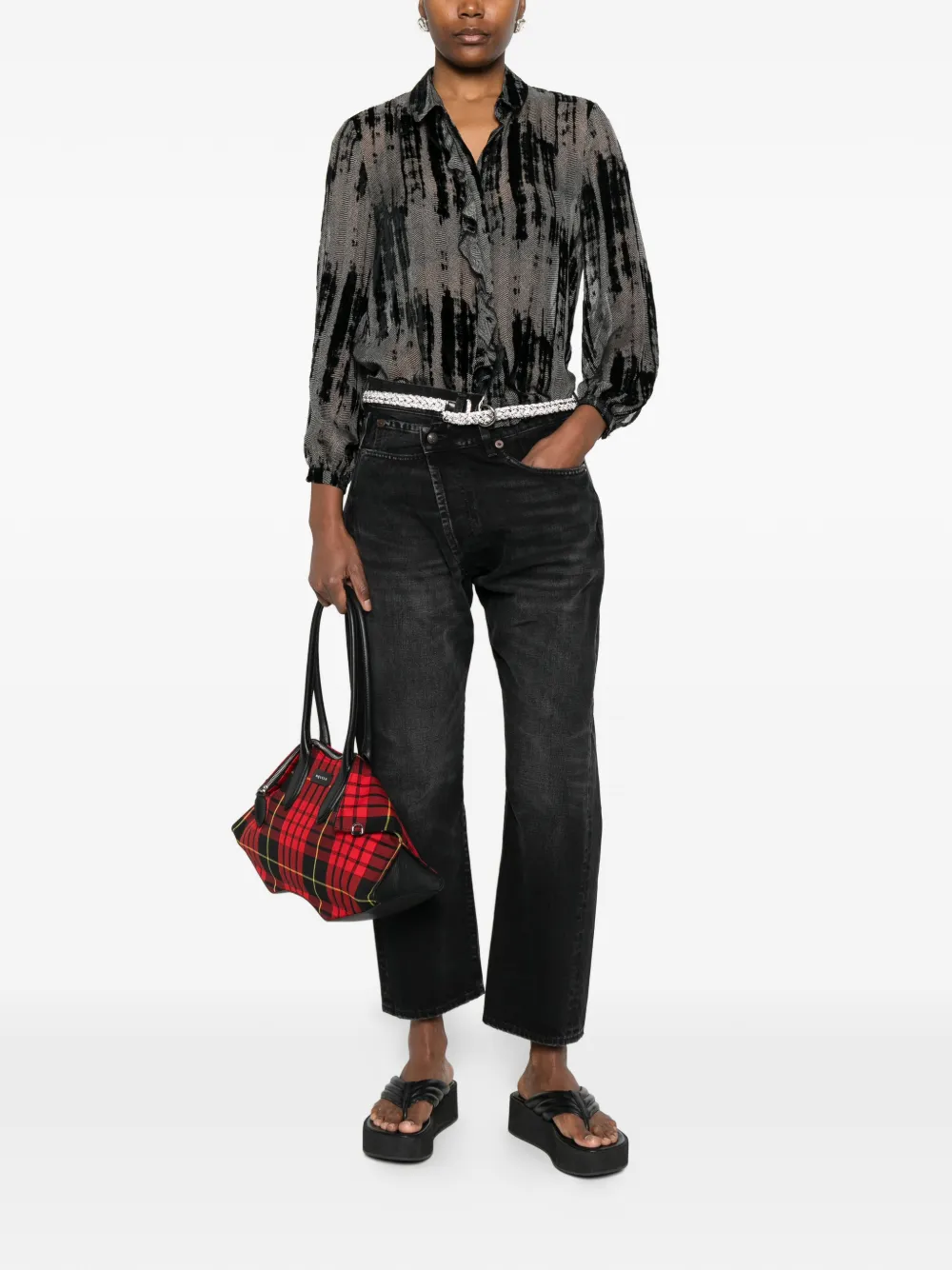  R13 Ruffled Shirt - Black 