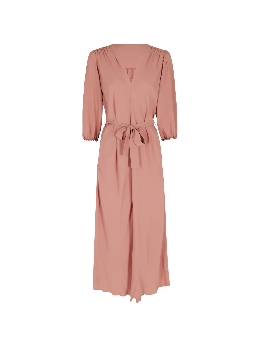 Seventy belted V-neck dress - Rosa
