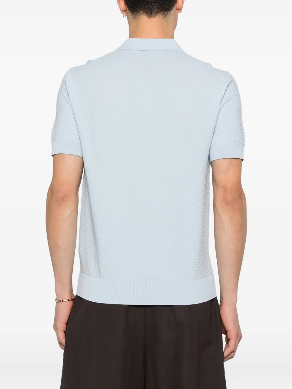 Paolo Pecora Poloshirt met textuur Blauw