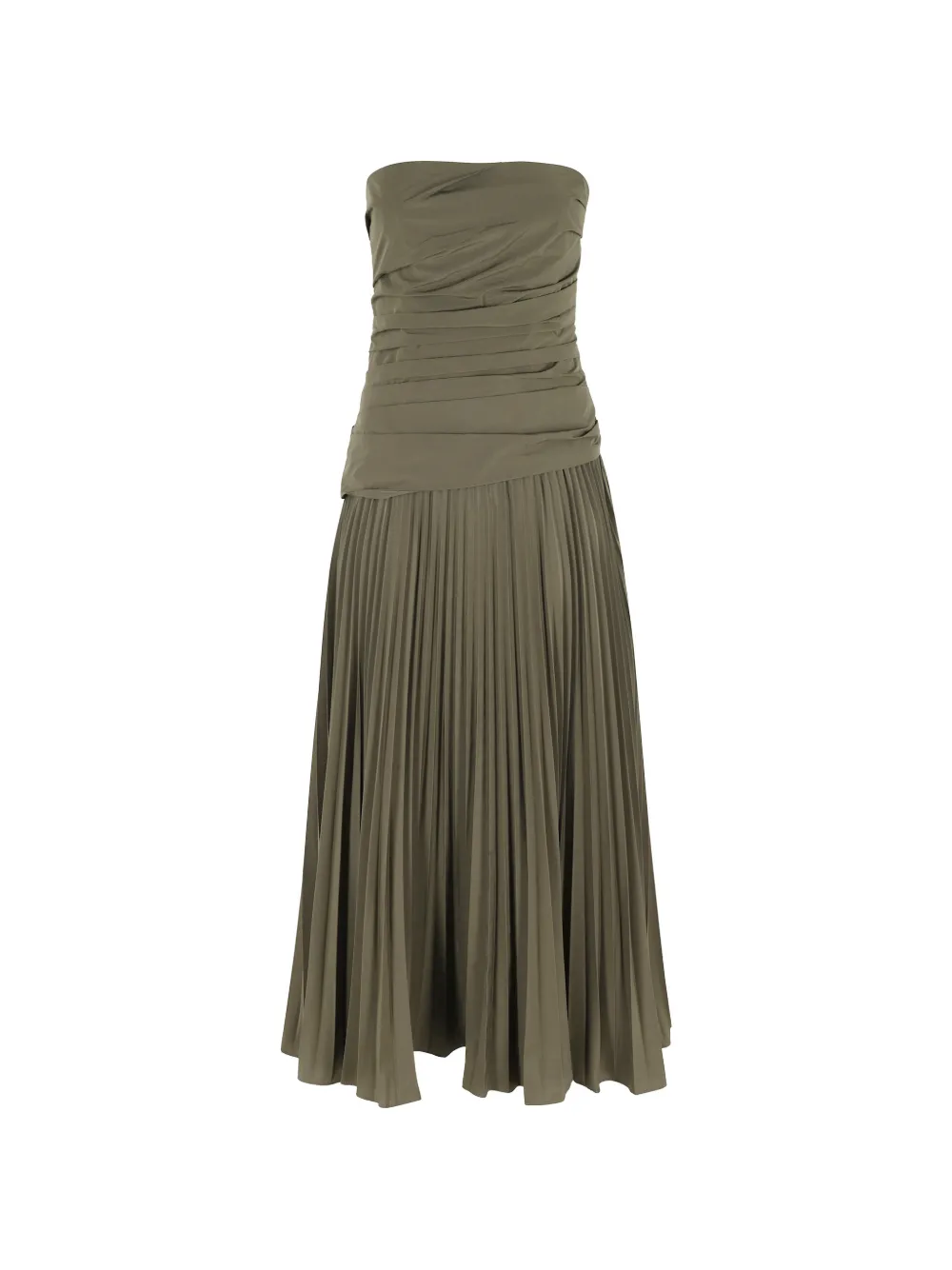 Simkhai Aria pleated strapless dress - Verde