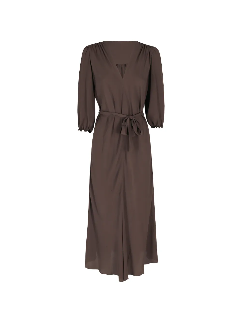 Seventy belt V-neck dress - Marrone