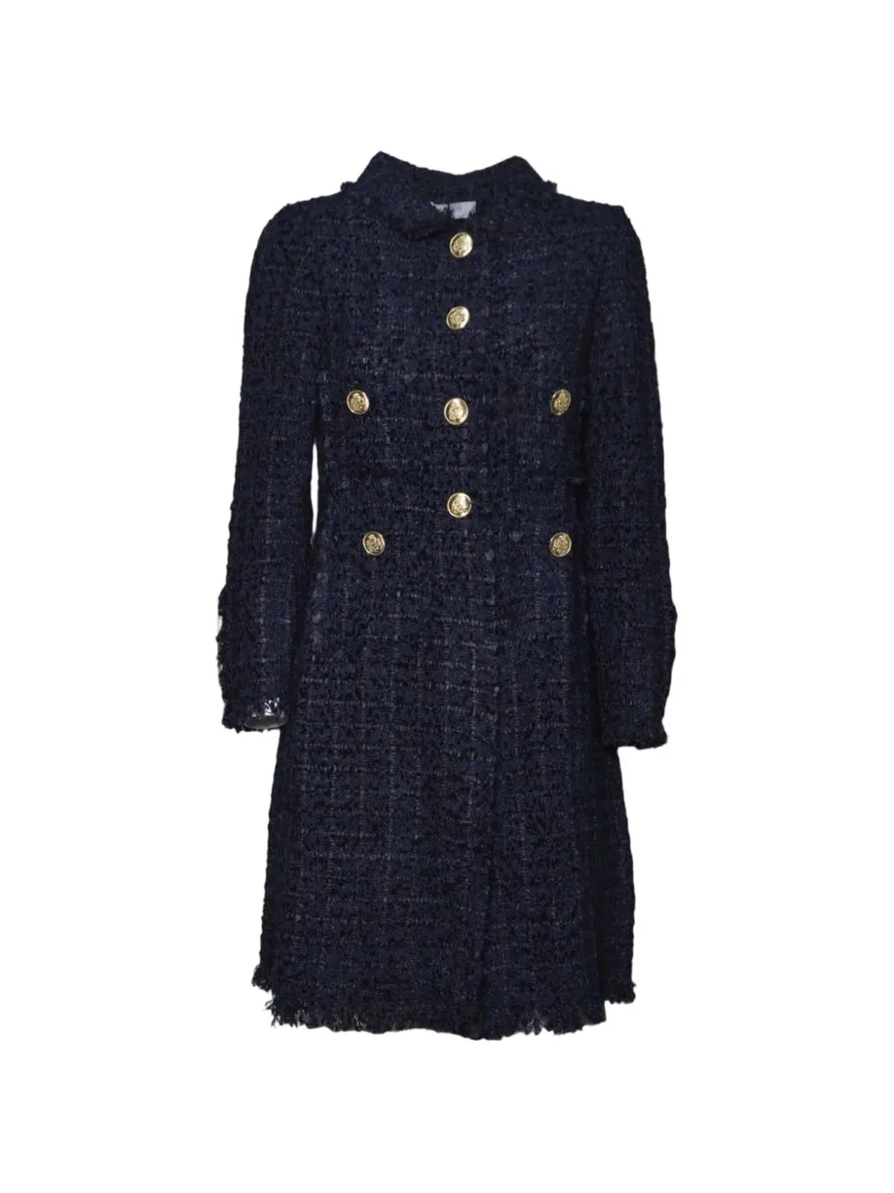 Charlott frayed button coat - Blau
